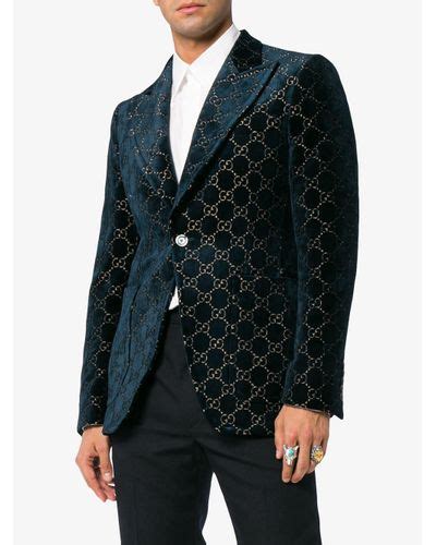 gucci blue velvet corduroy jacket|Men's Designer Luxury Suits, Jackets & Blazers .